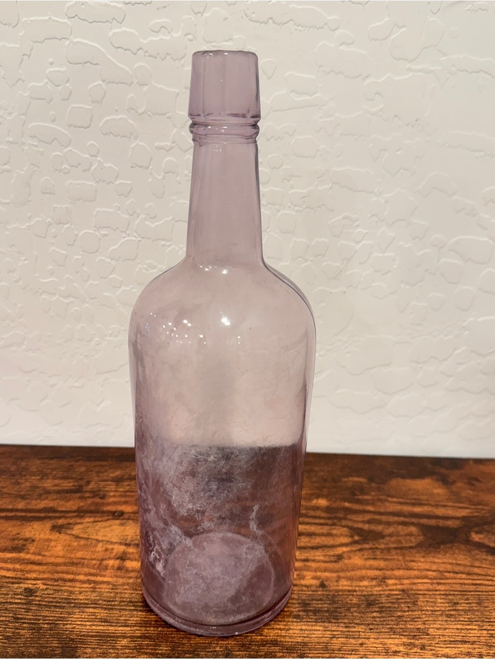 Vintage Pink-Purple Glass Bottle 11” Apothecary